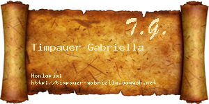 Timpauer Gabriella névjegykártya